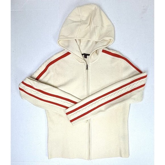 VTG Banana Republic Y2K Wool Zip Sweater Hood Cream Womens Medium EXCELLENT RARE - Picture 12 of 12
